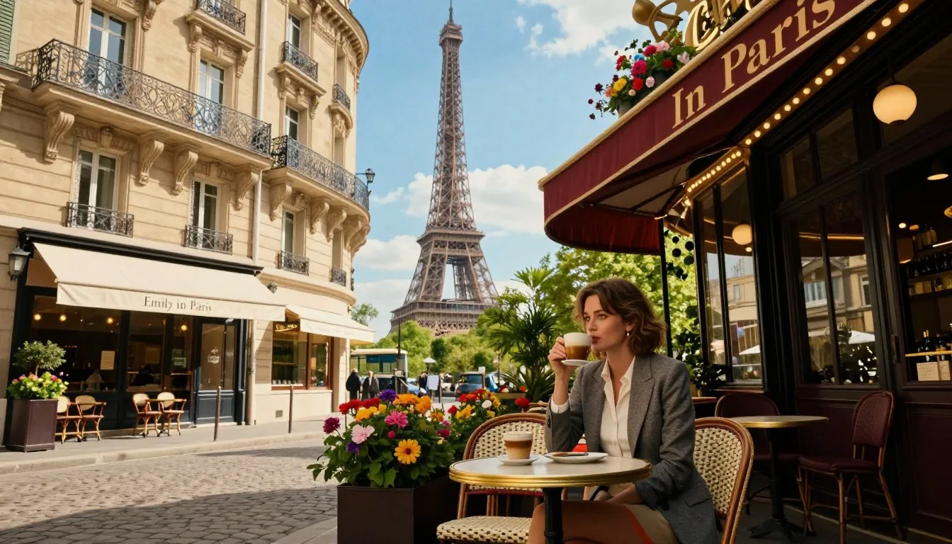 Emily en las atracciones de París
