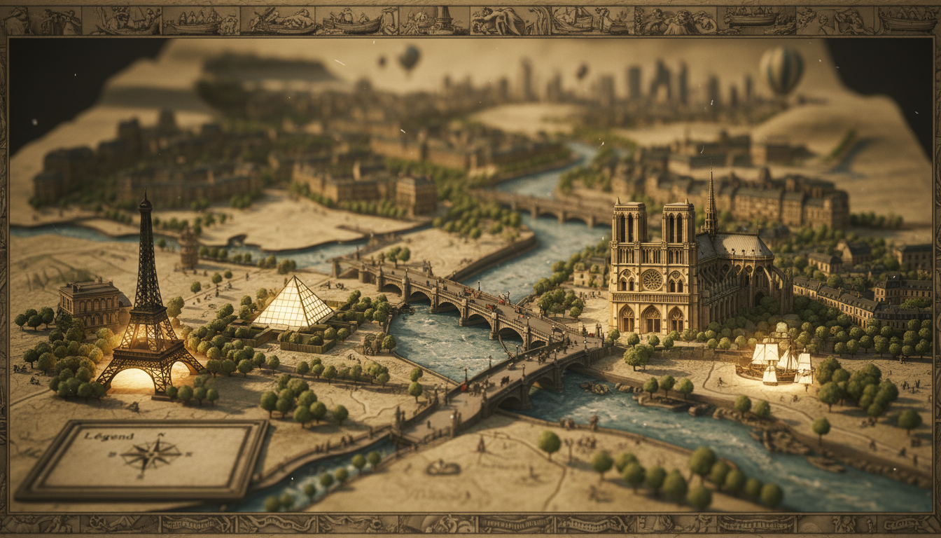 Map of Attractions in Paris